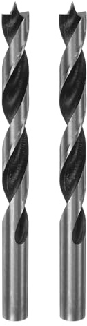 QUARKZMAN 2 Stück Holzbohrer 11mm (28/64) Durchmesser Gerader Rund Schaft Bohrer Metrisch Brad Point 3,7 Bohrtiefe Spiral Twist Bohrer für Schreiner Holzarbeiten Kunststoff Gummi