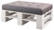 Lermowood Palettenmöbel Mp Hocker 100 x 60 x 30 cm Weiß | Europaletten Indoor und Outdoor Lounge Gartenmöbel Holz Gartenmöbel Set Lounge Möbel Terrasse Balkon Loft Stil Paletten