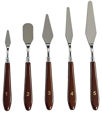 DmDoyy Spatule Patisserie, Acier Inoxydable Spatule Pour Glaçage, Crêpes, Gâteaux, Outils Essentiels Pour La Décoration De Pâtisserie, 5 PCS