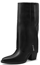 QUEEN HELENA Stivali Camperos Stivaletti a Gambale Largo Donna X33-103 (Nero, Taglia unica, Sistema Taglie Calzature EU, Adulto, Donna, Numero, Media, 37)