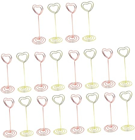 POPETPOP 20 Piezas Soportes Metálicos para Números de Mesa Portatarjetas y Fotos Clips de Memo Elegantes para Bodas Fiestas y Eventos Base Estable y Reutilizable y Rosa