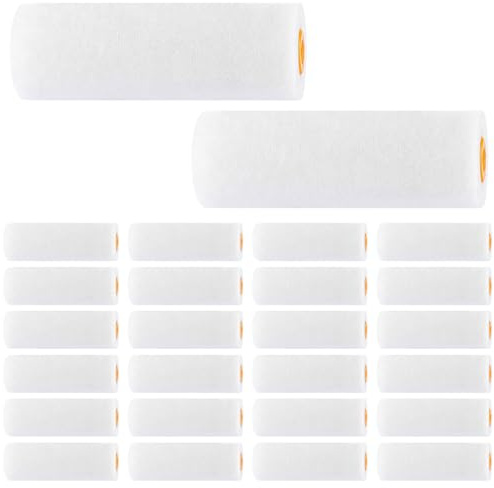 LDHHYH Lackrolle 40 Stück Pack Malerrolle Klein 10x3.5cm Schaumstoffwalze Lackrollen für Lacke und Farben Blasenfreies Streichen