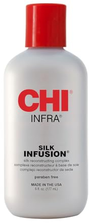 CHI Infra Silk Infusion, Silk Reconstructing Leave-In Hair Treatment for Creating Smooth, Shiny, Strong Hair, 6 Oz