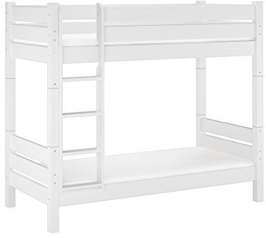 Erst-Holz®Etagenbett für Erwachsene weiß 100x200 Stockbett teilbar mit Rollrost Matratzen 60.16-10WT100M