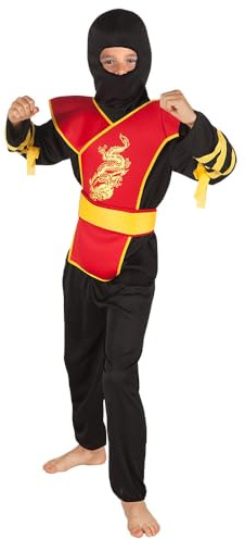 Boland - Costume de maître ninja pour enfants | Ensemble 5 pièces, costume de combattant pour enfants, carnaval et soirée à thème, arts martiaux