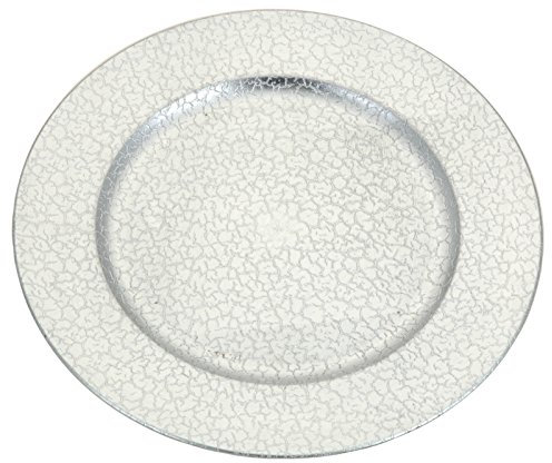 Koop Lot de 4 assiettes de présentation rondes ou carrées de 33 cm Rouge doré cuivre argent
