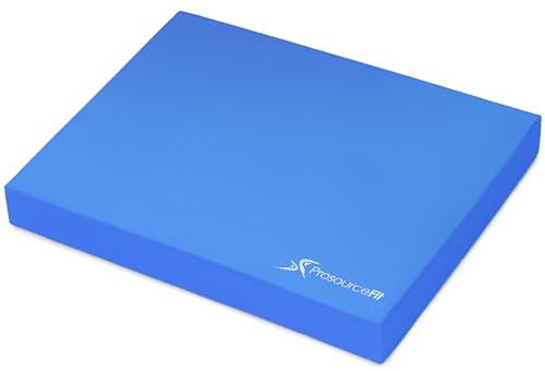 ProsourceFit Exercise Balance Pad – Large Cushioned Non-Slip Foam Mat & Knee Pad for Fitness, Stability Training, Physical Therapy, Yoga 15x19, Blue
