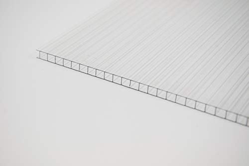 Stegplatte 4mm aus Polycarbonat, klar, Steg 2 Fach - Zuschnitt möglich! 1050mm x 2000mm (B x T)