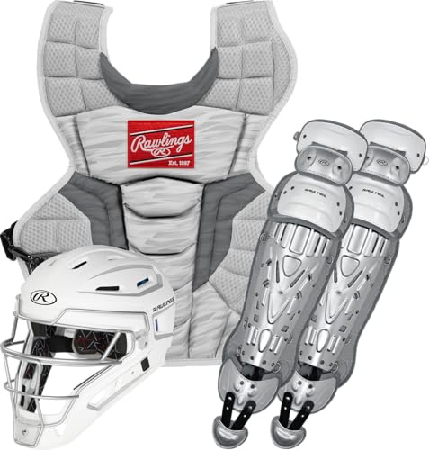 Rawlings | VELO 2.0 Catcher's Set | Baseball | Intermediate Ages 12-15 | White/Silver