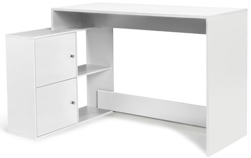 IDMarket BOB - Escritorio de esquina con puertas blancas