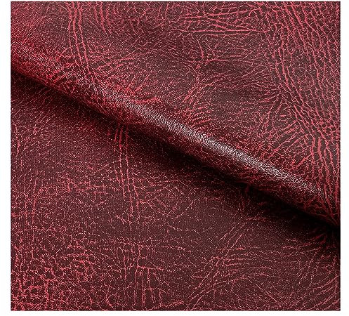 Chester Grained Faux Leather Fabric Fire Retardant Leatherette Upholstery Waterproof Heavy Duty Leathercloth Material (1/4 Metre (25cm x 140cm), Oxblood)