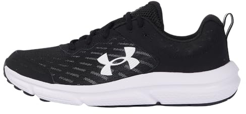 Under Armour Men's Charged Assert 10 Running Shoe, (001) Black/Black/White, 10 X-Wide