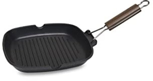 Zanetti - Bistecchiera antiaderente a 5 strati 28x28 cm in alluminio pressofuso, resistente ai graffi - Alta resistenza agli utensili metallici - Made in Italy