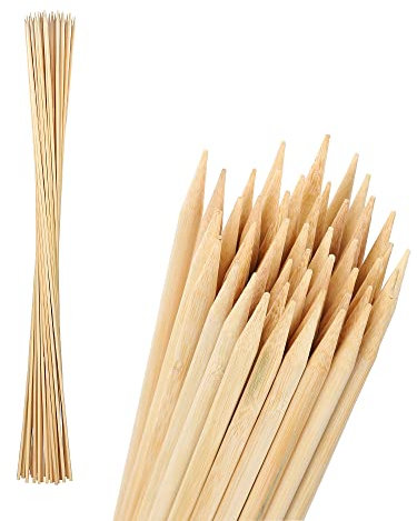 FLAMMBURO Stockbrot-Spieße - 100 Stück - XXL Schaschlik-Spieße 100 St. - Bambus-Stäbe 90 cm lange - ideal als Grillspieße, Camping Zubehör, Holz-Stöcke