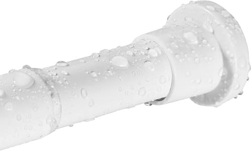 Duschvorhangstange ohne Bohren Weiß 73-194cm, Ausziehbar Teleskopstange für Badezimmer, Kleiderkammer, Privatbereich, Shower Curtain Rod