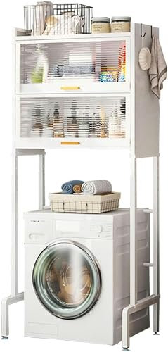 GZYHDC Scaffale per Lavatrice, Mobile per Lavatrice per Caricamento dall'alto, Scaffale per Bagno sopra Lavatrice, Lavatrici ad Altezza Regolabile per Bagno, Cucina, Lavanderia,Nero,A