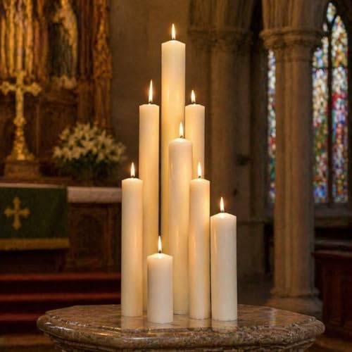 Candele da altare per chiesa, 2,2 x 30,5 cm, confezione da 24