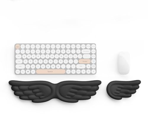 Angel Wings Tangentbord Och Mus Handledsstöd, Mjukt Läder Ergonomiskt Minnesskum Handledsstöd, För Dator Och Bärbar Dator Hemmakontorsspel black