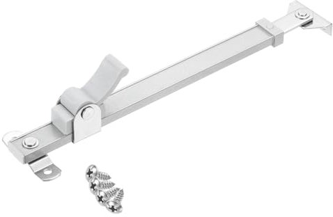 sourcing map 1Pcs 15 Inches Window Hinges, Stainless Steel Casement Window Stays, Adjustable Friction Stay Hinges Window Brace with Screws, Silver