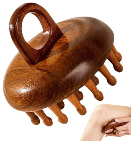Peine de masajeador de cabelludo de madera, peine de madera de masajeador de cabelludo | Sandalwood Multifuncional Cepillo para el cabello | Herramienta de masaje Meridian para hombres para hombres, c