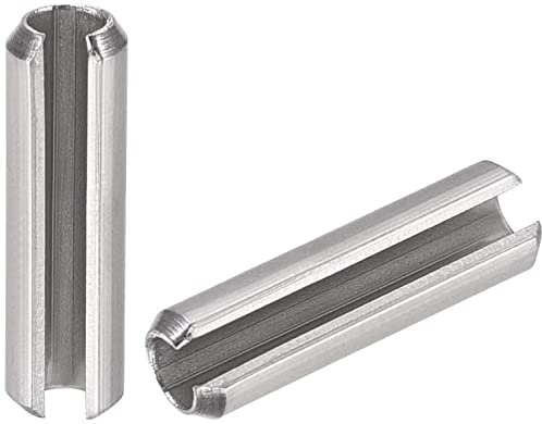 Pasador elástico ranurado - M4 x 10 mm, acero inoxidable 304, pasadores elásticos divididos, acabado liso, 20 unidades