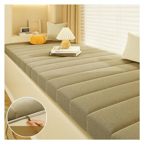 Cojín de terciopelo para banco de interior, tapizado de espuma, cojín de asiento para alféizar de ventana, duradero y resistente al desgaste, cojín de jardín y terraza para mayor comodidad y estilo