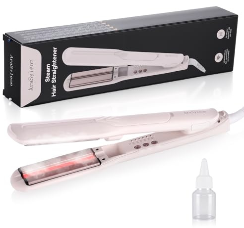 AraSyleon Piastra a Vapore Infrarossa con Piastre in Ceramica | Piastre Larghe 38mm per Capelli Lunghi e Spessi | 140-220°C con Spegnimento Automatico