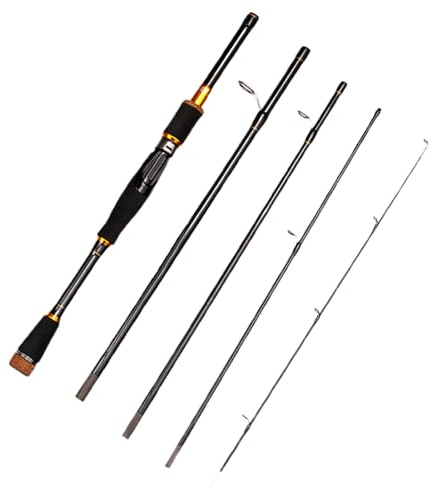 Kohlefaser-Angelrute, Reise-Caitcasting-Rute, 2,1 m Baitcasting-Ruten, Leichter, empfindlicher Blank, tragbare Angelausrüstung, Hochleistungsrute für Süßwasser-Salzwasser-Angelausflüge