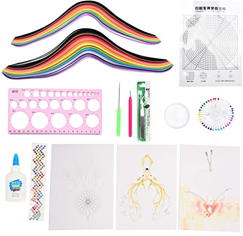 Suministros para quilling Papel giratorio de alta dureza para producción DIY Juego de quilling de papel de colores brillantes