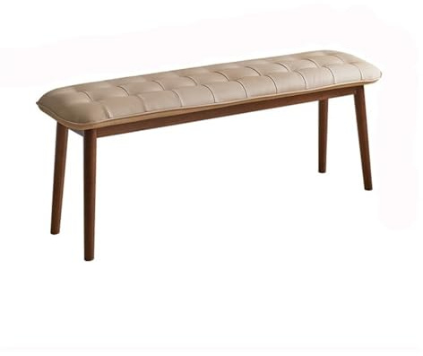Bänk för sovrumsänden på sängen Klädd Bänk Sko Dörröppning Enkel Matsalspall Massivträ Hushållens sängentré(Beige)
