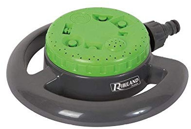 Ribimex Arroseur multifonction de jardin, 8 types de jets, couverture jusqu'à 90 m², entrée 3/4, pression 1-4 bar, idéal pour pelouses, parterres de fleurs et jardins - PRA/AB.1421