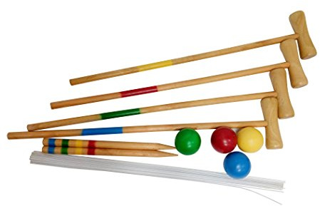 Funmate Giant Wooden Outdoor Garden Traditional Croquet Game set