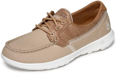 Skechers womens Go Walk Lite - 15430 Boat Shoe, Natural, 6.5 US