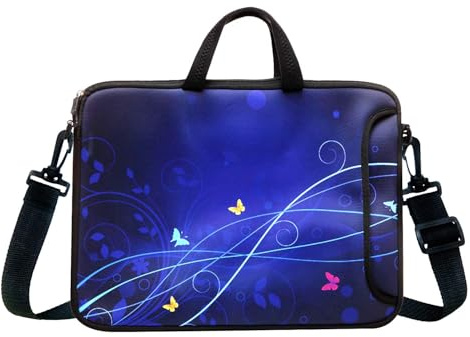 17-Inch to 17.3-Inch Neoprene Laptop Shoulder Messenger Bag Case Sleeve For 16 16.5 17 17.3 Inch Acer/Asus/Dell/Lenovo/HP/Macbook (Blue)