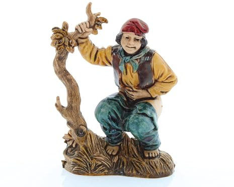 Moranduzzo Caganer for Nativity Scene of 4 Inch Scale 1:20 - Unbreakable Nativity Figures - 18th Century Style, Hand-finished Painting, Official Product, Made in Italy, Sculptor M. Landi