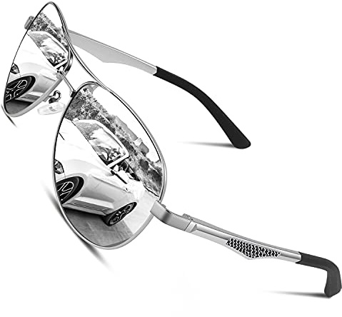 CGID Mens Polarised Sunglasses Premium Al-Mg Alloy Pilot Unisex Sun Glasses UV Protection Male Shades Spring Hinges