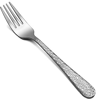 Herogo Set di 12 forchette in acciaio inox, forchette da menù da 20 cm, per casa, ristorante, hotel, finitura a specchio, forchette da tavola, durevoli e lavabili in lavastoviglie, metallo argento