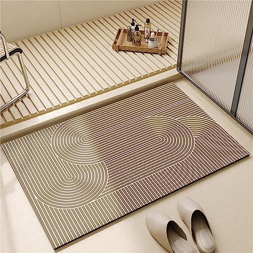 Alfombrilla de baño de Piedra de diatomita Antideslizante Anti Molde Alfombras de baño de Secado rápido Crema de Simplicidad Alfombras de baño de diatomeas Alfombra Absorbente de Alfombra de Piso