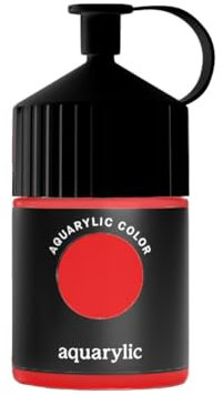 Aquarylic Color Künstlerfarbe - Hochpigmentiert, Lichtecht & Flüssig-Sämige Konsistenz Color - 120ml Flasche, Signalrot