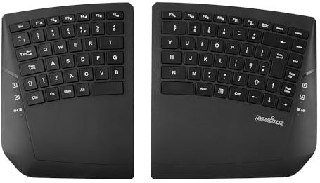 Perixx PERIBOARD-624B Wireless Ergonomic Keyboard, Adjustable Tilt, Split Design, Low Profile Keys, UK QWERTY Layout, Black