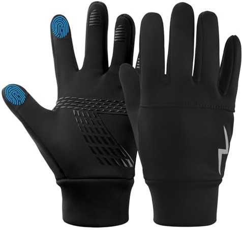 Azarxis Guantes de Invierno para Ciclismo para Niños Guantes con Pantalla Táctil Antideslizante a Prueba de Viento para Montar en Bicicleta Niños Actividades al Aire Libre (XL (10-12 años), Negro)