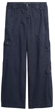 Superdry Damen Low Rise Cargo-Hose mit Stickerei Lauren Marineblau 38