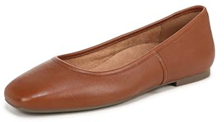 Vionic Women's Orinda Ballet Flat, Tan Calf Leather, 5.5 UK