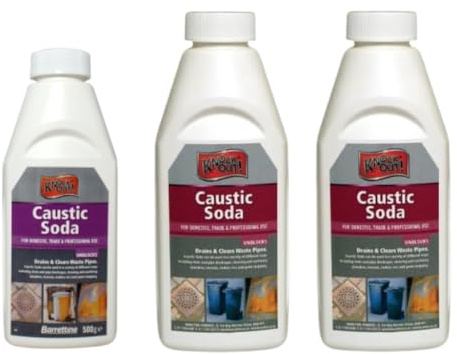 Caustic Soda - Powerful Drain Cleaner & Degreaser | Clears Blocked Drains, Cleans Surfaces | Available in 500g, 1kg, 2kg, 2.5kg Sizes | Effective Cleaning Solution (Caustic Soda 2.5Kg)