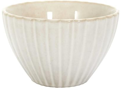 HOME DECO FACTORY - KA0413 Coupelle Élégante en Céramique - Design Texturé - Conçu pour Sauces et Amuse-Bouches - Format Pratique pour Toutes Occasions - Ø 11 cm - Couleur Beige