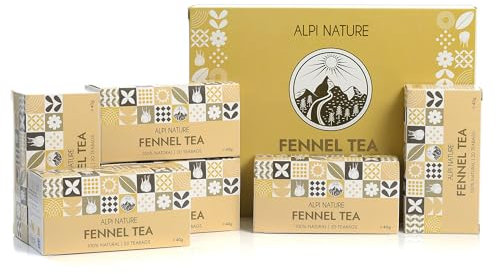 Alpi Nature Fennel Tea, 120 Fennel Tea Bags, 240g 8.5 oz, Pack of 6 x 20 Bags of 2g each