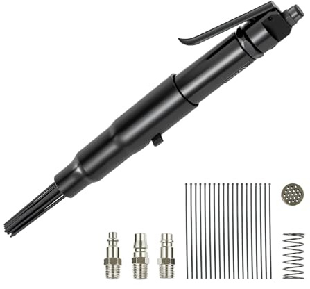 VEVOR Air Needle Scaler, 3400BPM Pneumatic Scaler for Rust Paint Removal - with 3-Speed Adjustment, 19 Hardened Needles & 3 Air Nozzle Connectors - Lightweight, Compact & Ergonomic Grip