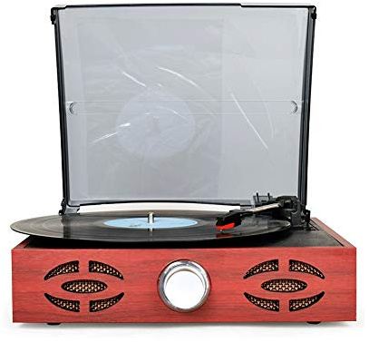 ZJFHEYUO Giradischi retrò Vecchio Stile, Giradischi in Vinile, fonografo da Tavolo Multifunzione, Altoparlanti Stereo, Adatto per casa, Hotel e ristoranti