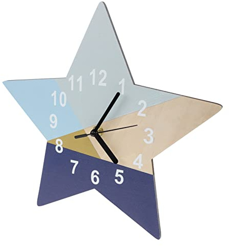 GLEAVI Reloj de Pared Geométrica Azul Silencioso para Habitaciones Infantiles Diseño Decorativo Moderno y Funcional para Adolescentes