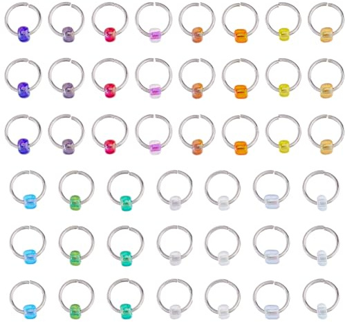 SUPERFINDINGS 45Pcs 15 Colors Crochet Stitch Marker Rings 304 Stainless Steel Knitting Crochet Locking Stitch Markers Removable Knitting Marker Counters for Knitting Weaving Sewing Jewelry Making